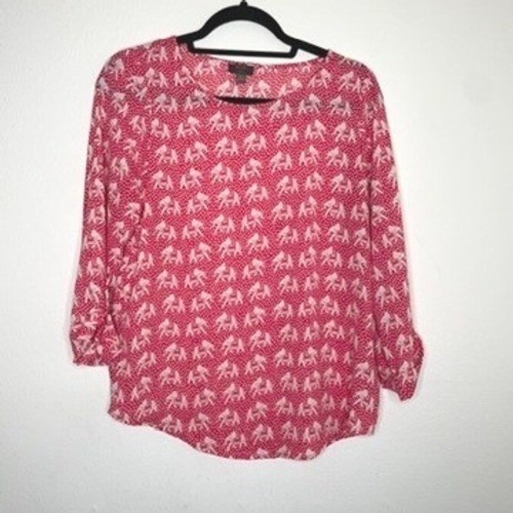 Mix by 41 Hawthorn Womens Elephant Graphic Top Small Pink